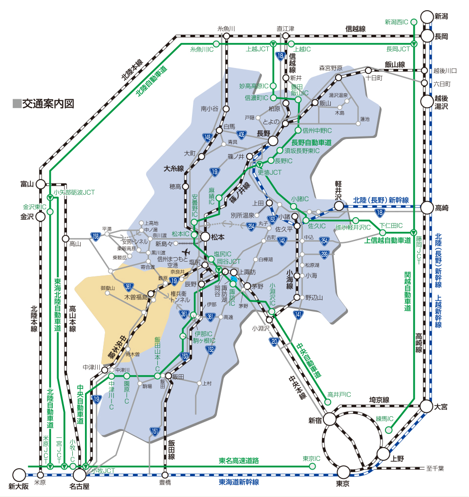 木曽への交通アクセス