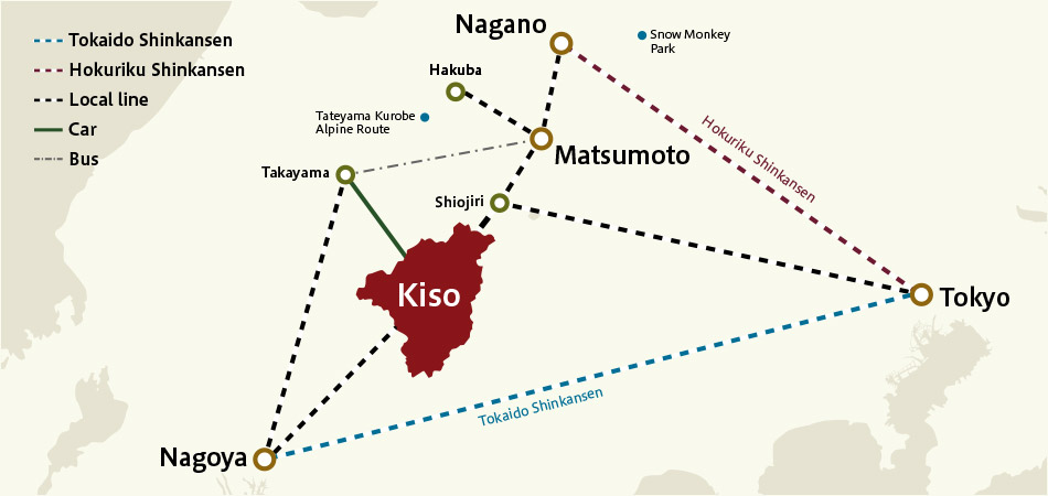 Directions to Kiso (by train)